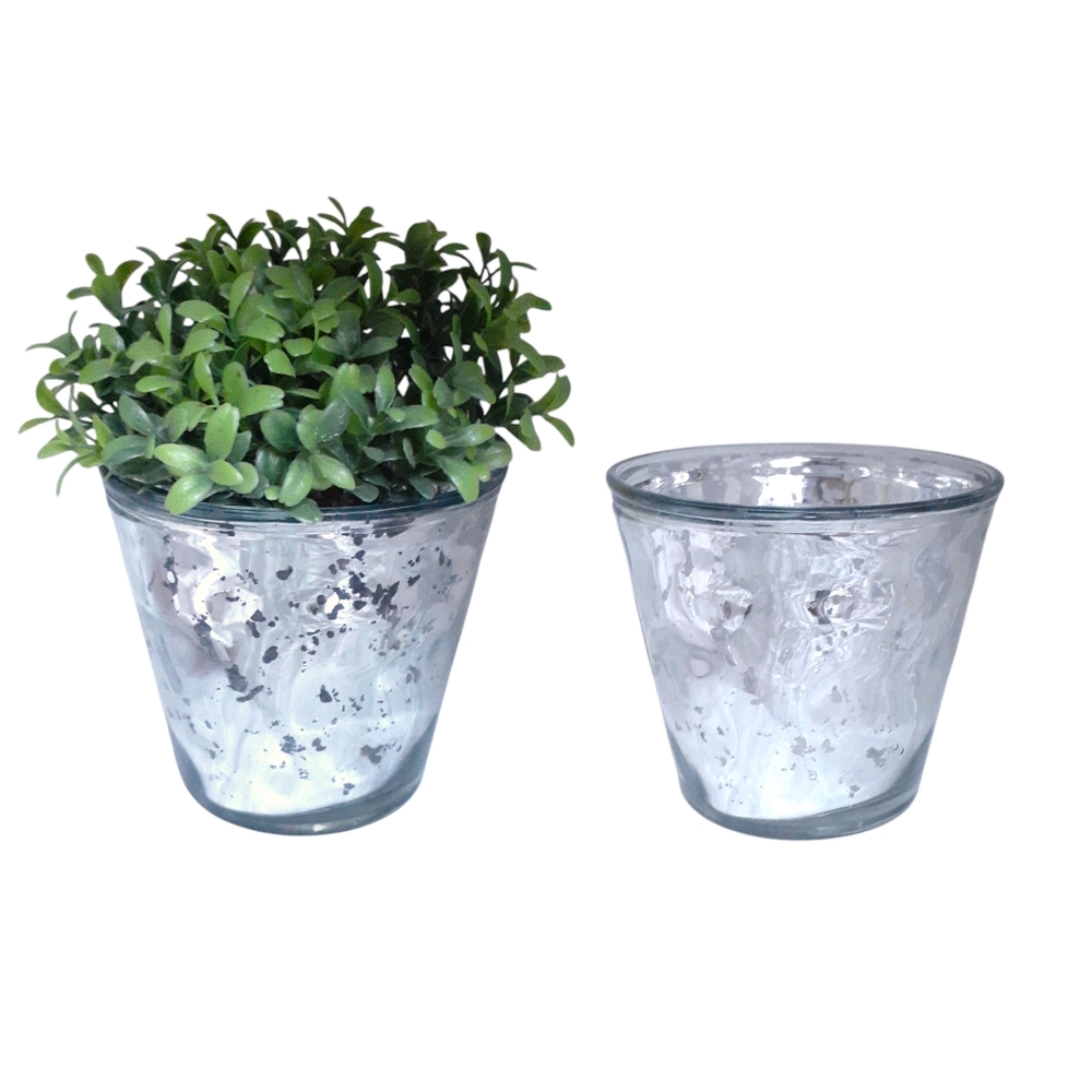 New! Z Gallerie Votive Cup Verona Metallic Antique Silver, Glam Mercury Votive